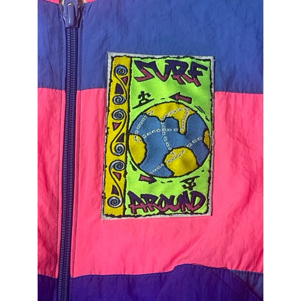 Girls' vtg hechts Colorblock Windbreaker Jacket 2T Pink Purple